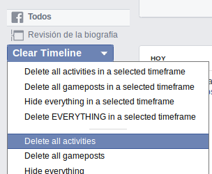 Eliminar tu actividad de FACEBOOK – Timeline Cleaner